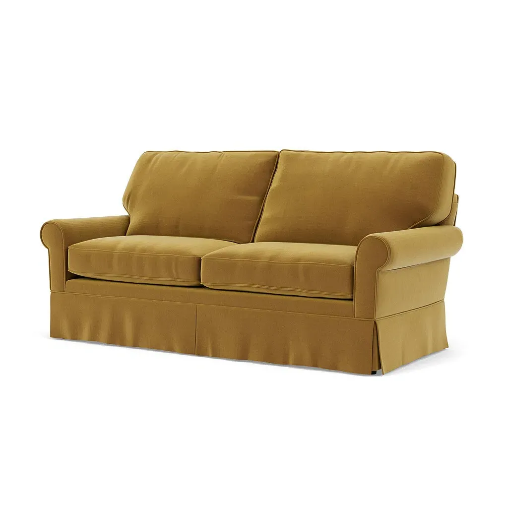 3-Seater Sofa - Mustard, Matt Velvet