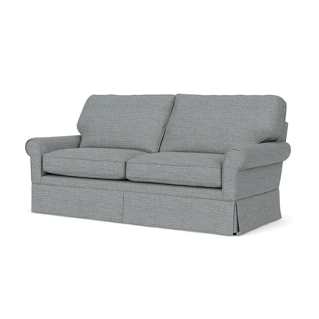 3-Seater Sofa - Navy, Herringbone Weave
