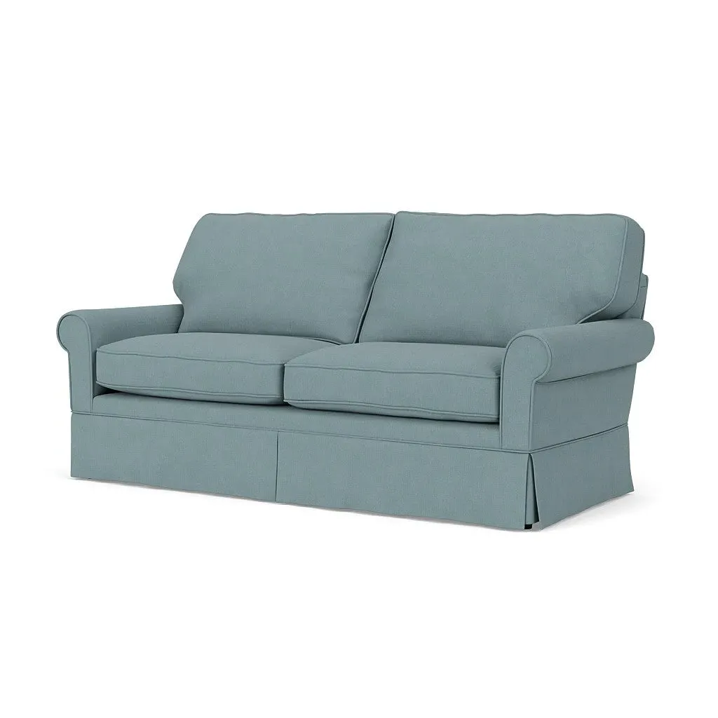 3-Seater Sofa - Sky Blue, Linen Mix
