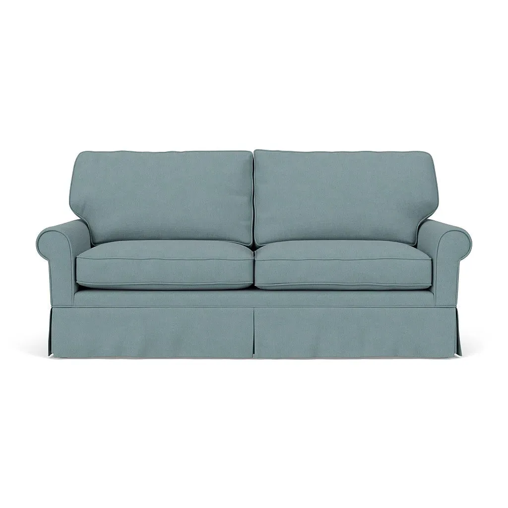 3-Seater Sofa - Sky Blue, Linen Mix