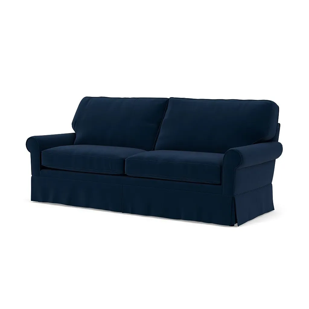 4-Seater Sofa - Deep Blue, Matt Velvet