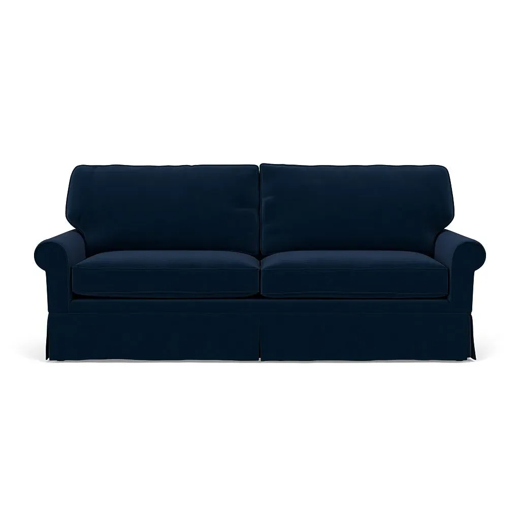 4-Seater Sofa - Deep Blue, Matt Velvet