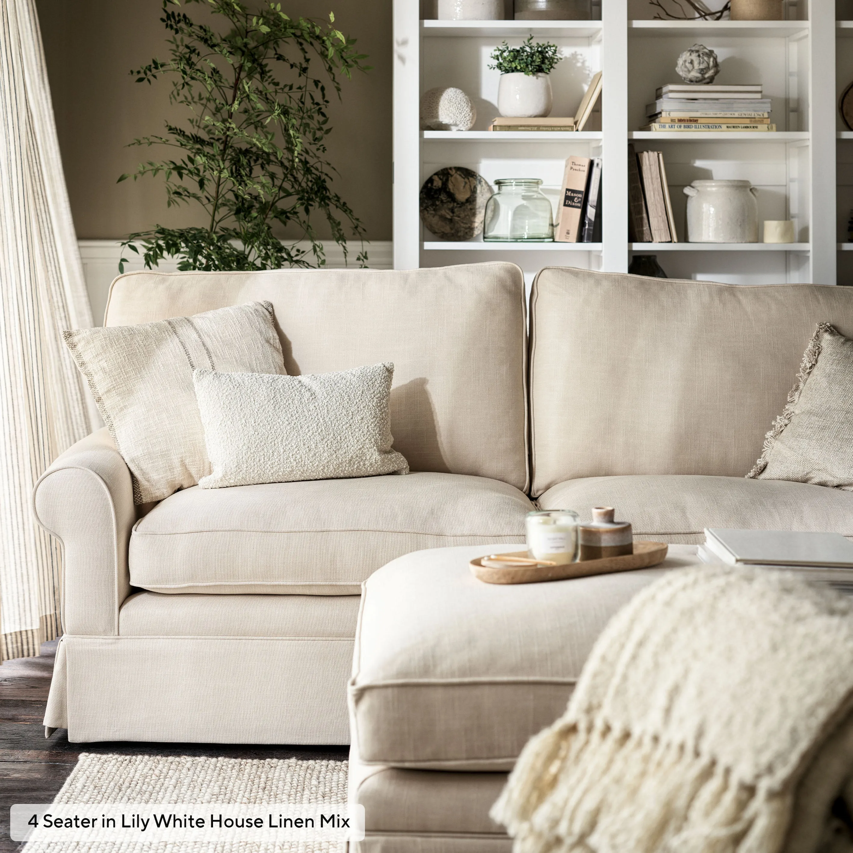 4-Seater Sofa - Lily White, House Linen Mix