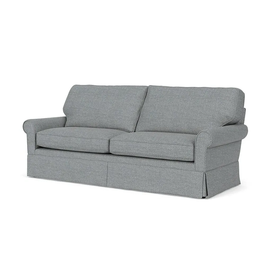 4-Seater Sofa - Navy, Herringbone Weave