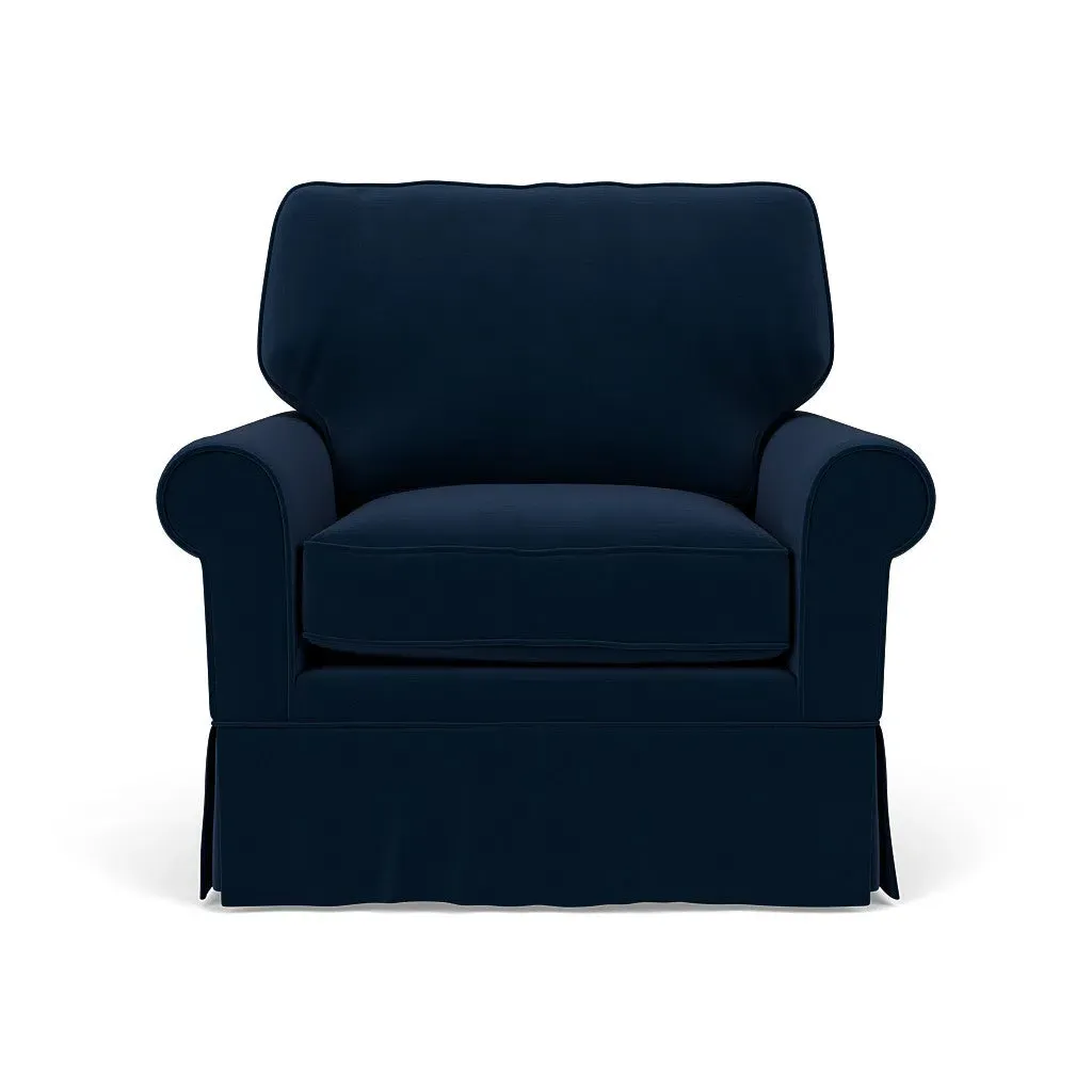 Armchair - Deep Blue, Matt Velvet