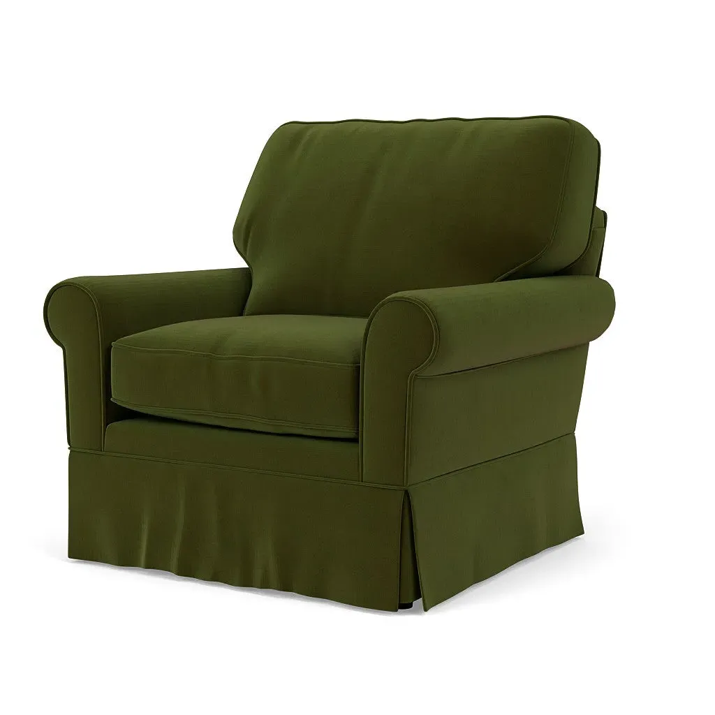 Armchair - Forest Green, Matt Velvet