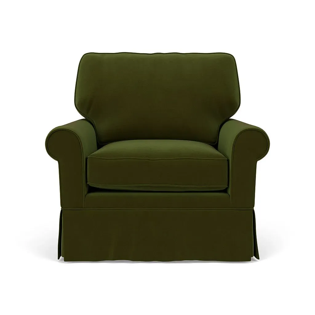 Armchair - Forest Green, Matt Velvet