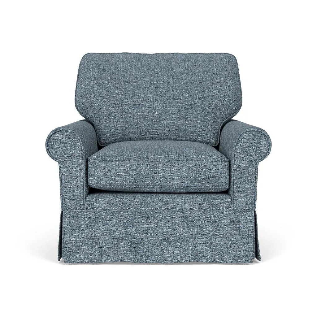 Armchair - Mid Blue, Aquaclean Oxford