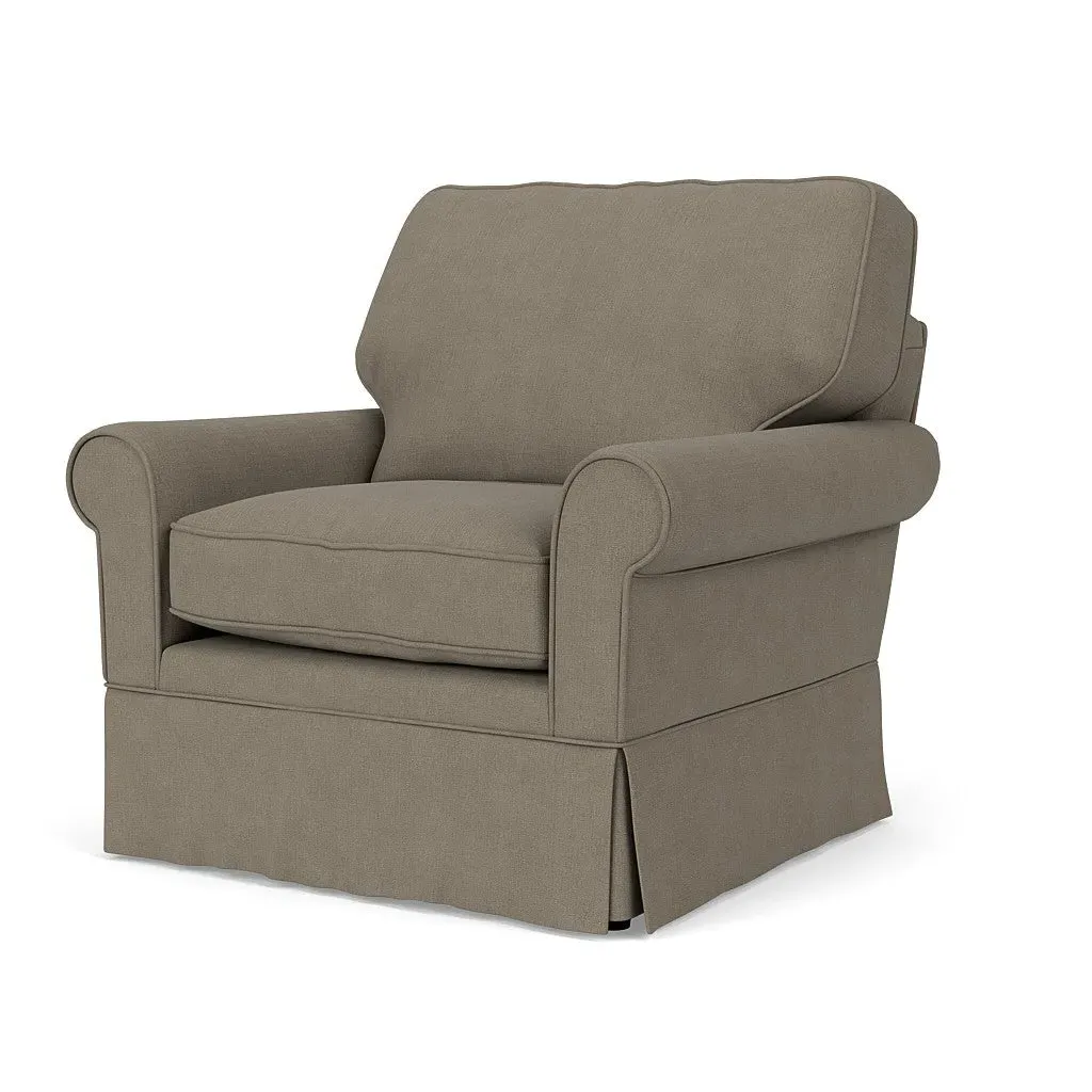 Armchair - Mid Grey, Linen Mix