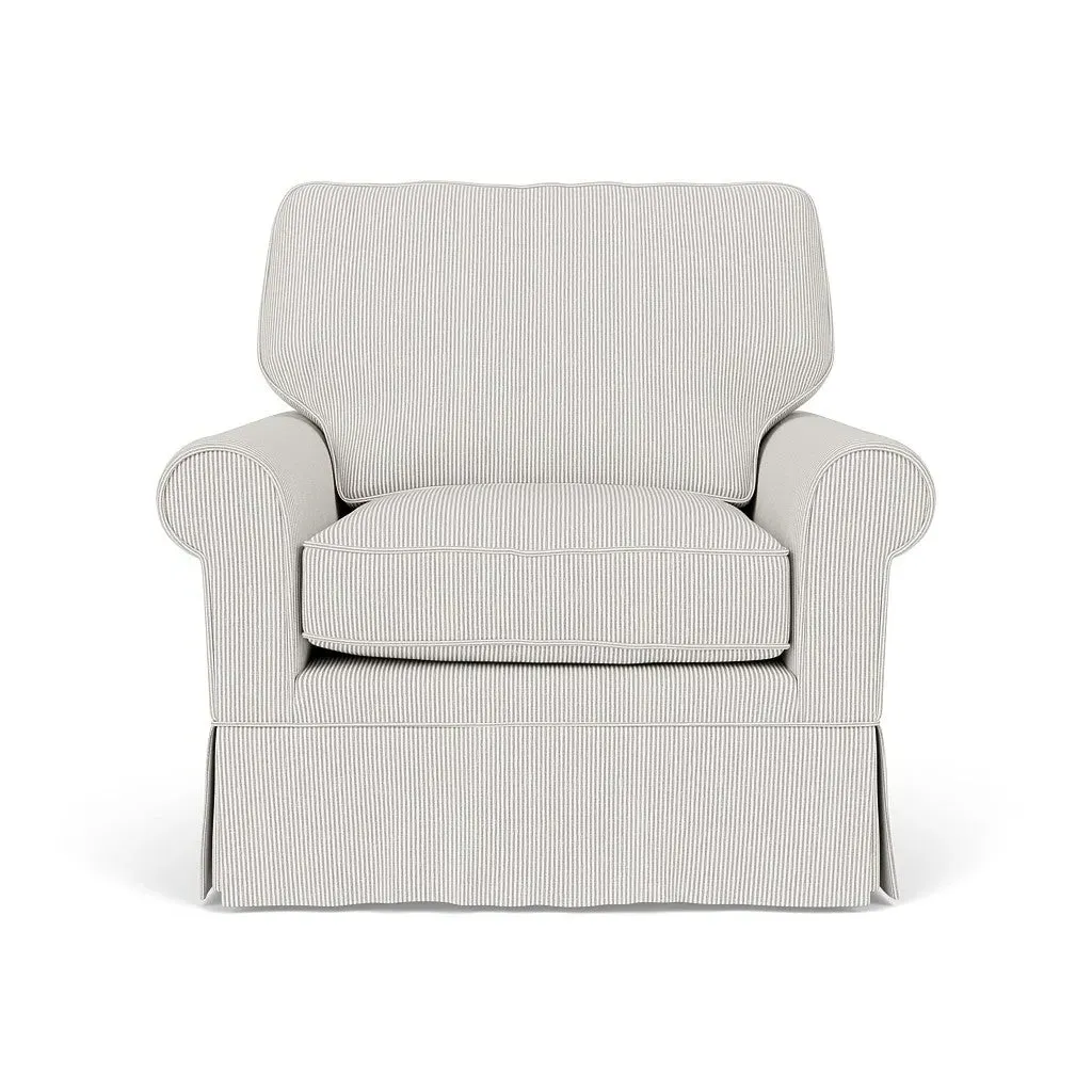 Dawson Armchair - Grey, Broadway Stripe