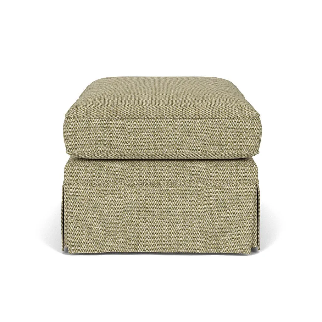 Dawson Foot Stool - Apple, Herringbone Weave