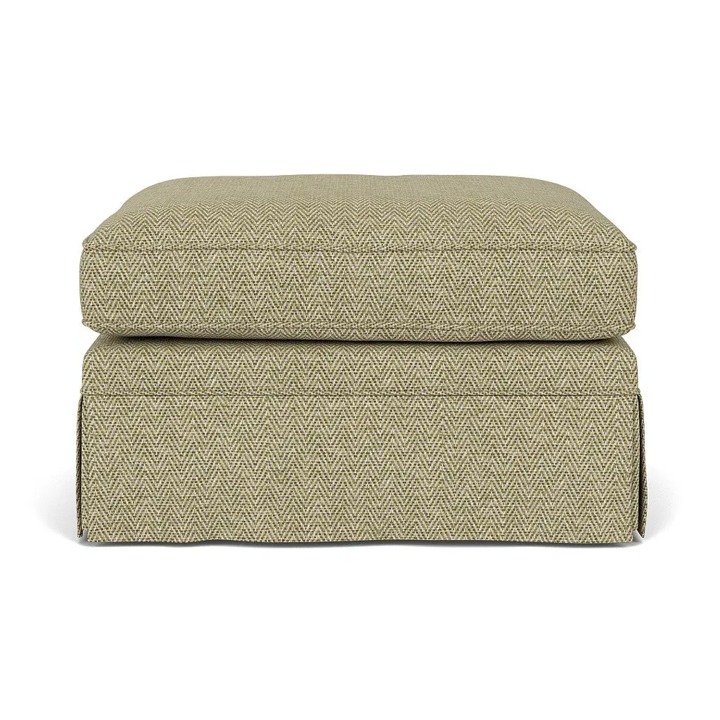 Dawson Foot Stool - Apple, Herringbone Weave