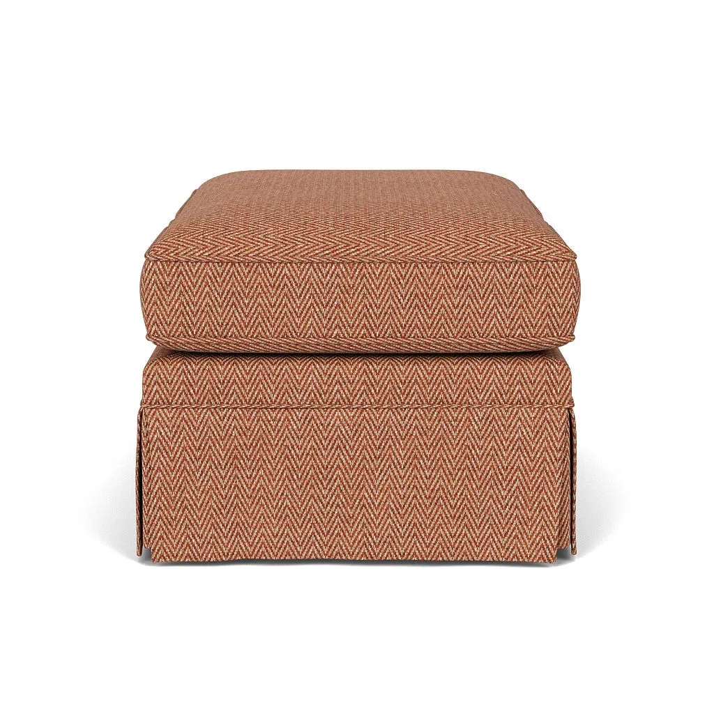 Dawson Foot Stool - Brick, Herringbone Weave