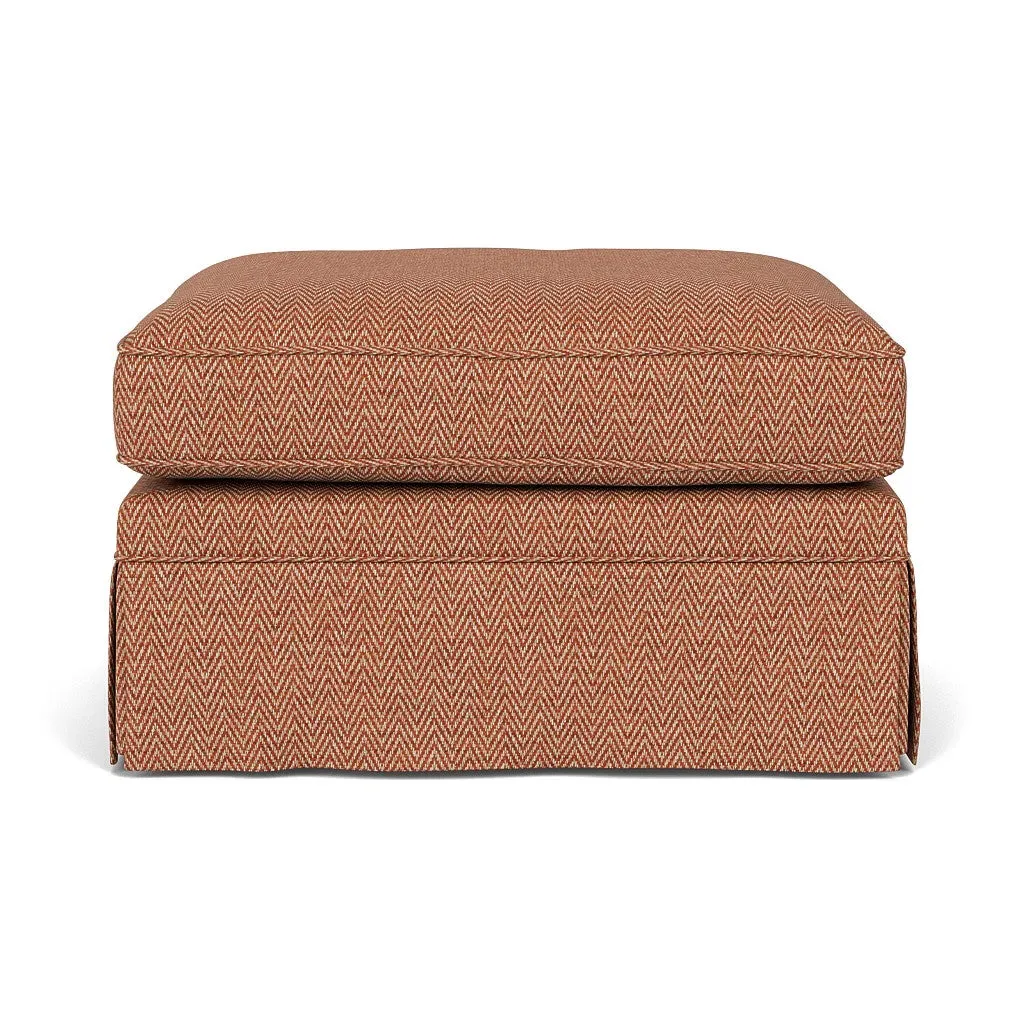 Dawson Foot Stool - Brick, Herringbone Weave