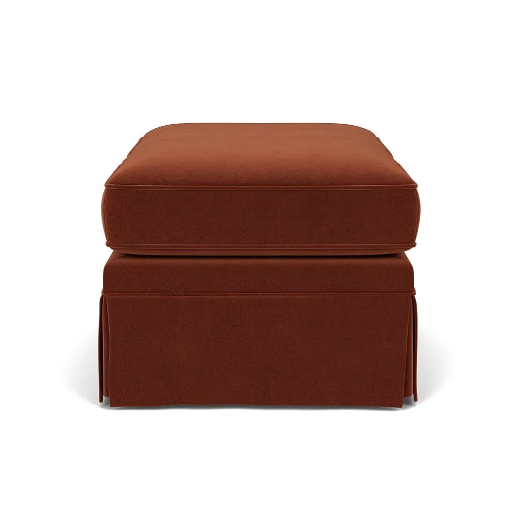 Dawson Foot Stool - Brick, Matt Velvet