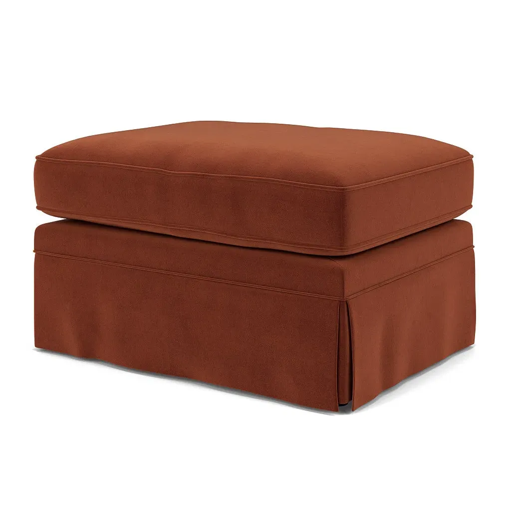 Dawson Foot Stool - Brick, Matt Velvet