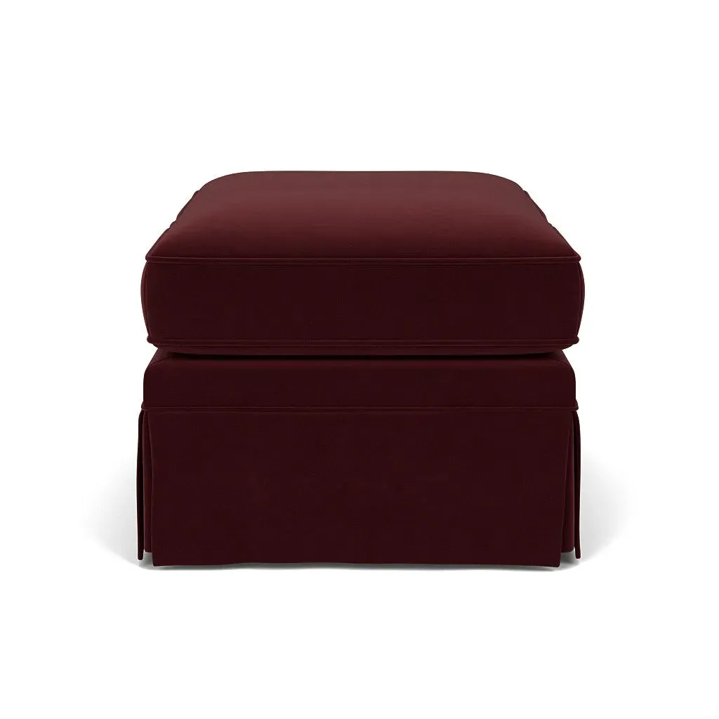 Dawson Foot Stool - Dark Rosehip, Matt Velvet