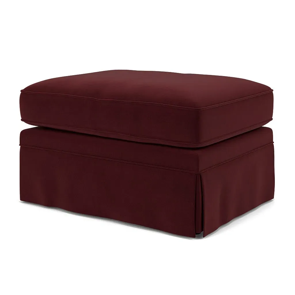 Dawson Foot Stool - Dark Rosehip, Matt Velvet