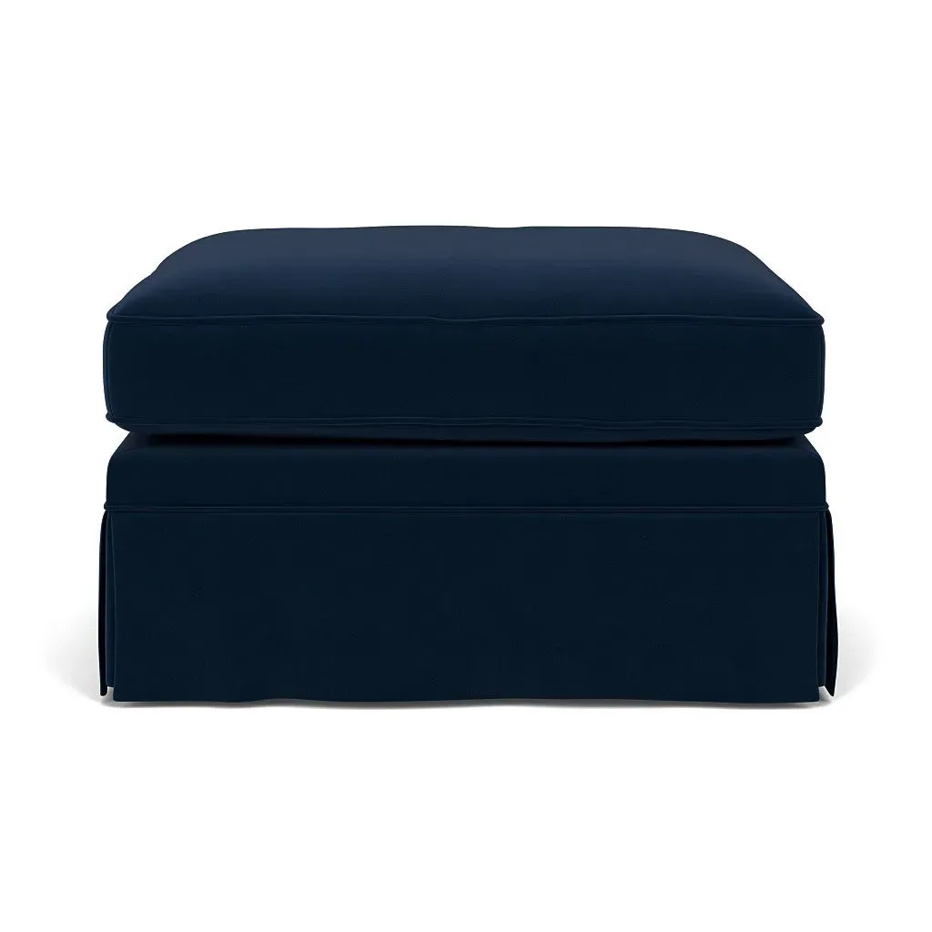 Dawson Foot Stool - Deep Blue, Matt Velvet