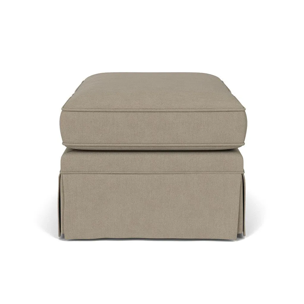 Dawson Foot Stool - Dove Grey, Linen Mix