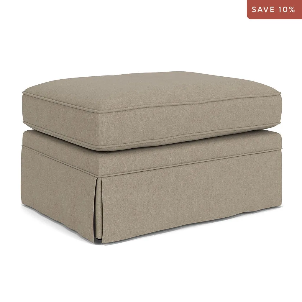 Dawson Foot Stool - Dove Grey, Linen Mix