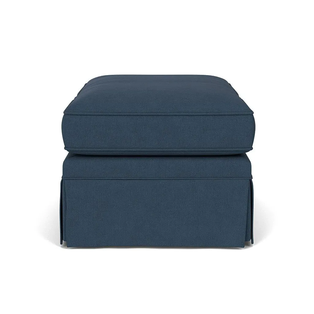 Dawson Foot Stool - Indigo, House Linen Mix