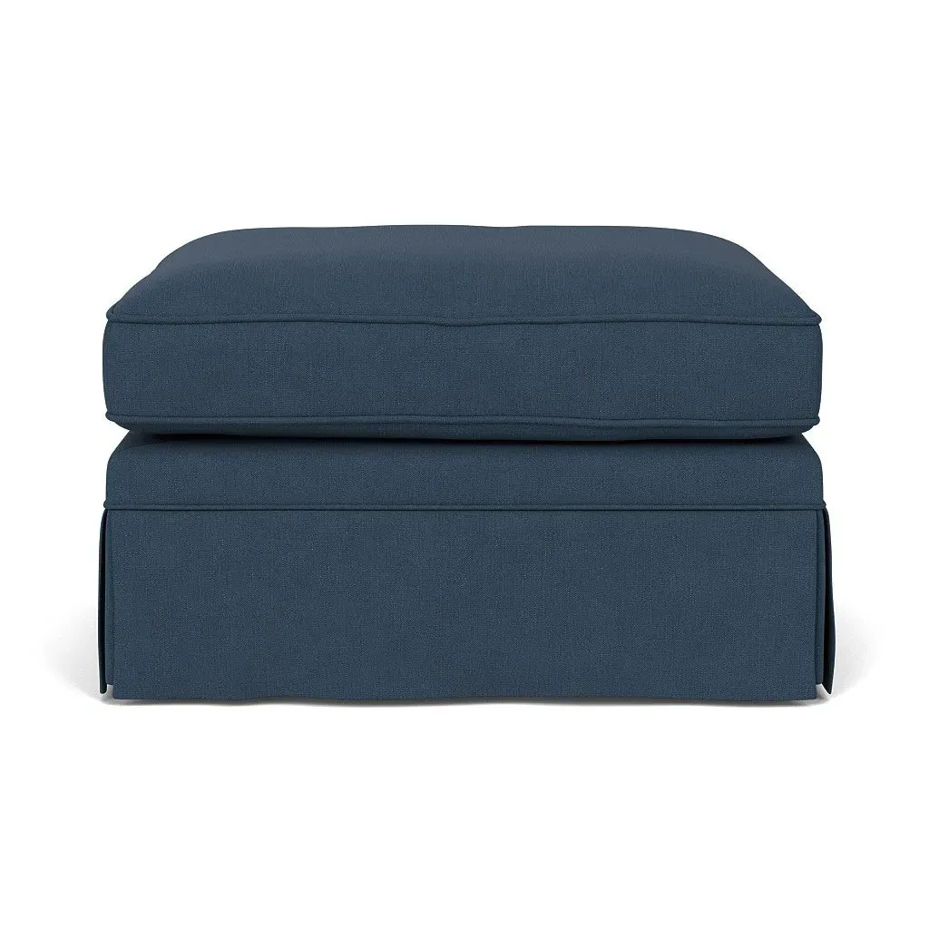 Dawson Foot Stool - Indigo, House Linen Mix image