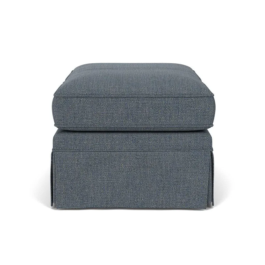 Dawson Foot Stool - Indigo, Rustic Weave