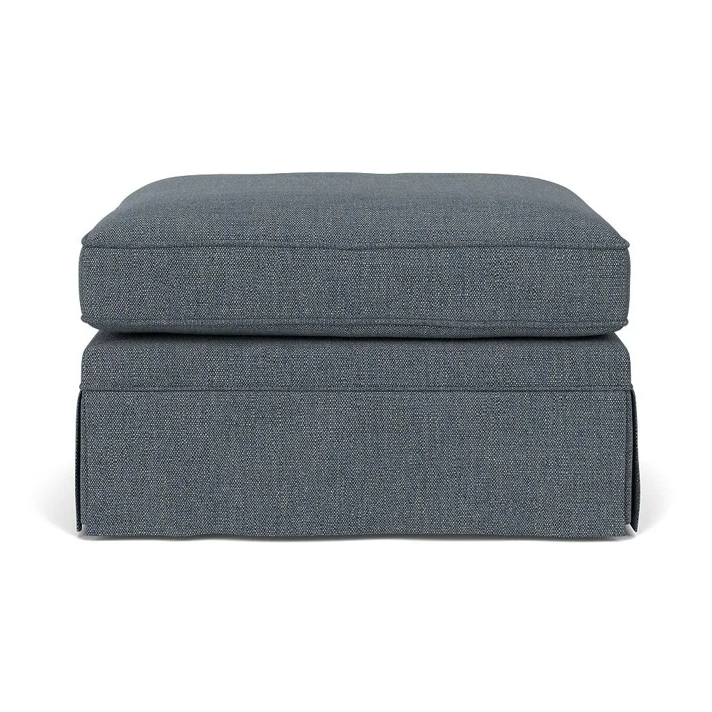 Dawson Foot Stool - Indigo, Rustic Weave