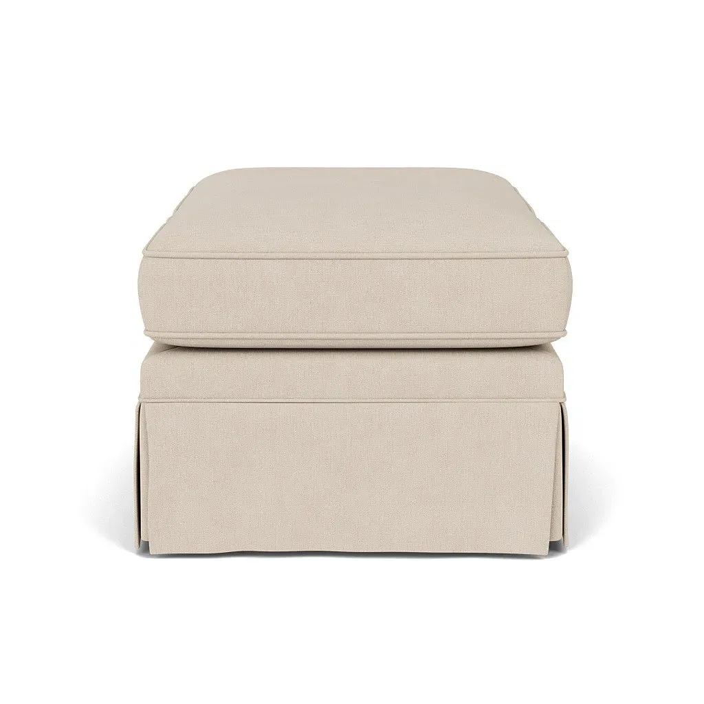 Dawson Foot Stool - Lily White, Linen Mix