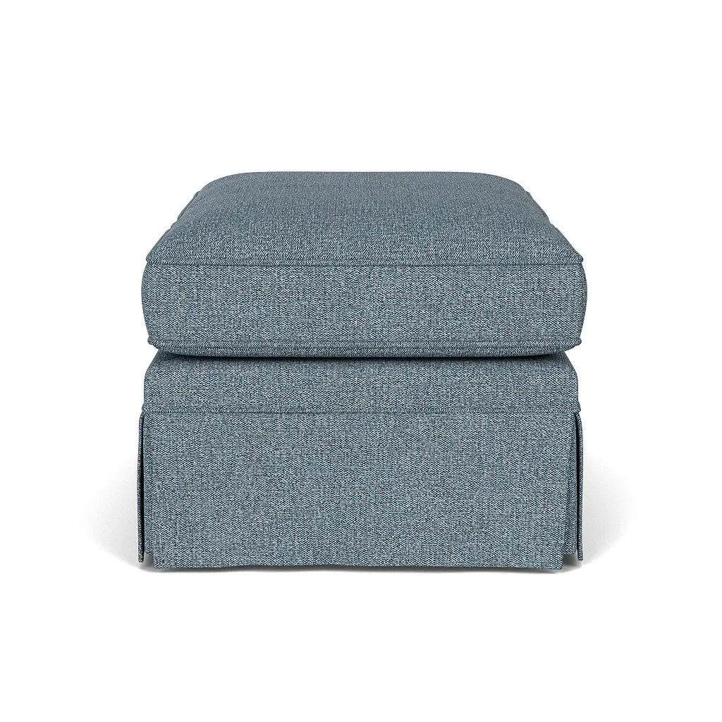 Dawson Foot Stool - Mid Blue, Aquaclean Oxford