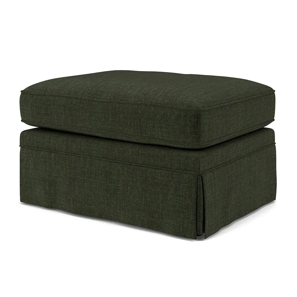 Dawson Foot Stool - Moss, Eco Chenille