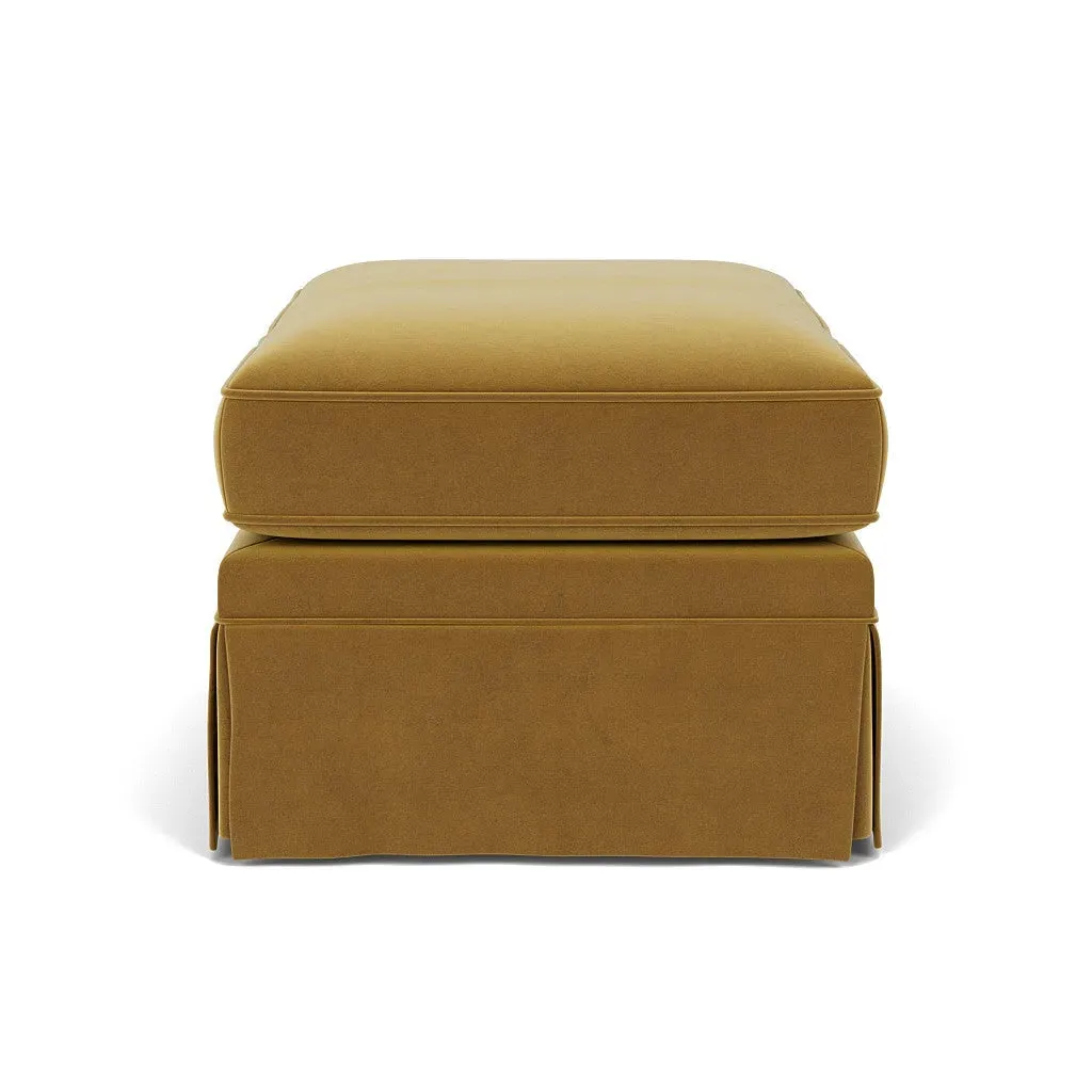 Dawson Foot Stool - Mustard, Matt Velvet