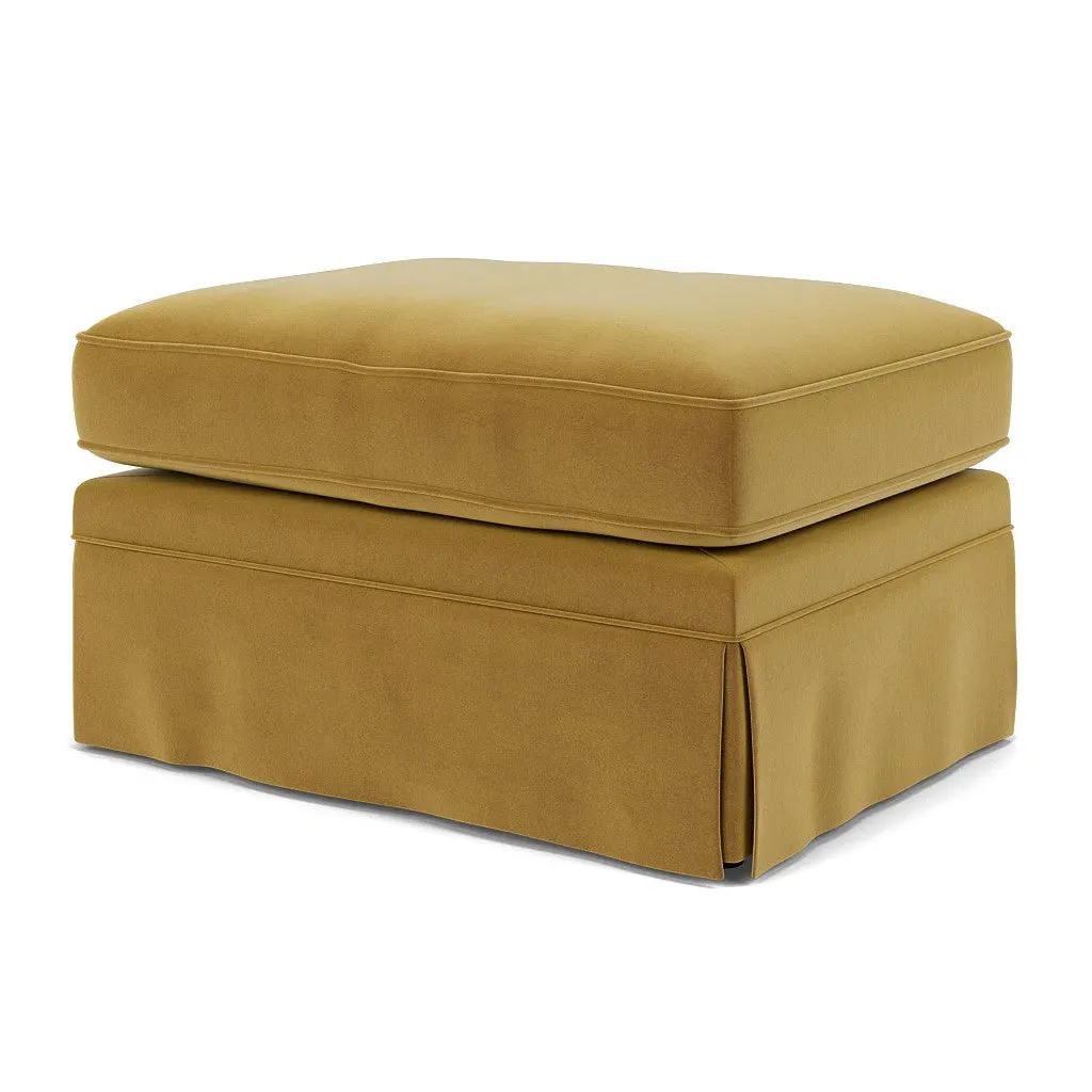 Dawson Foot Stool - Mustard, Matt Velvet