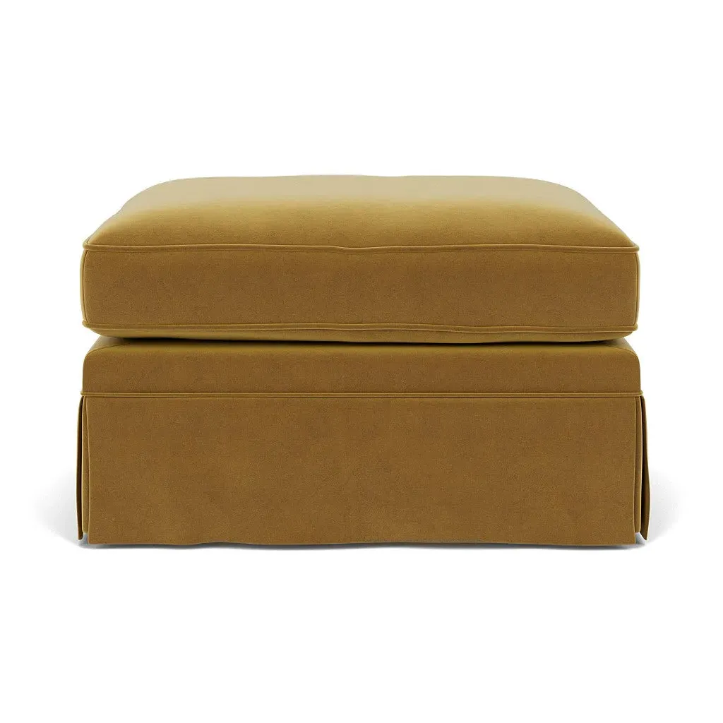 Dawson Foot Stool - Mustard, Matt Velvet