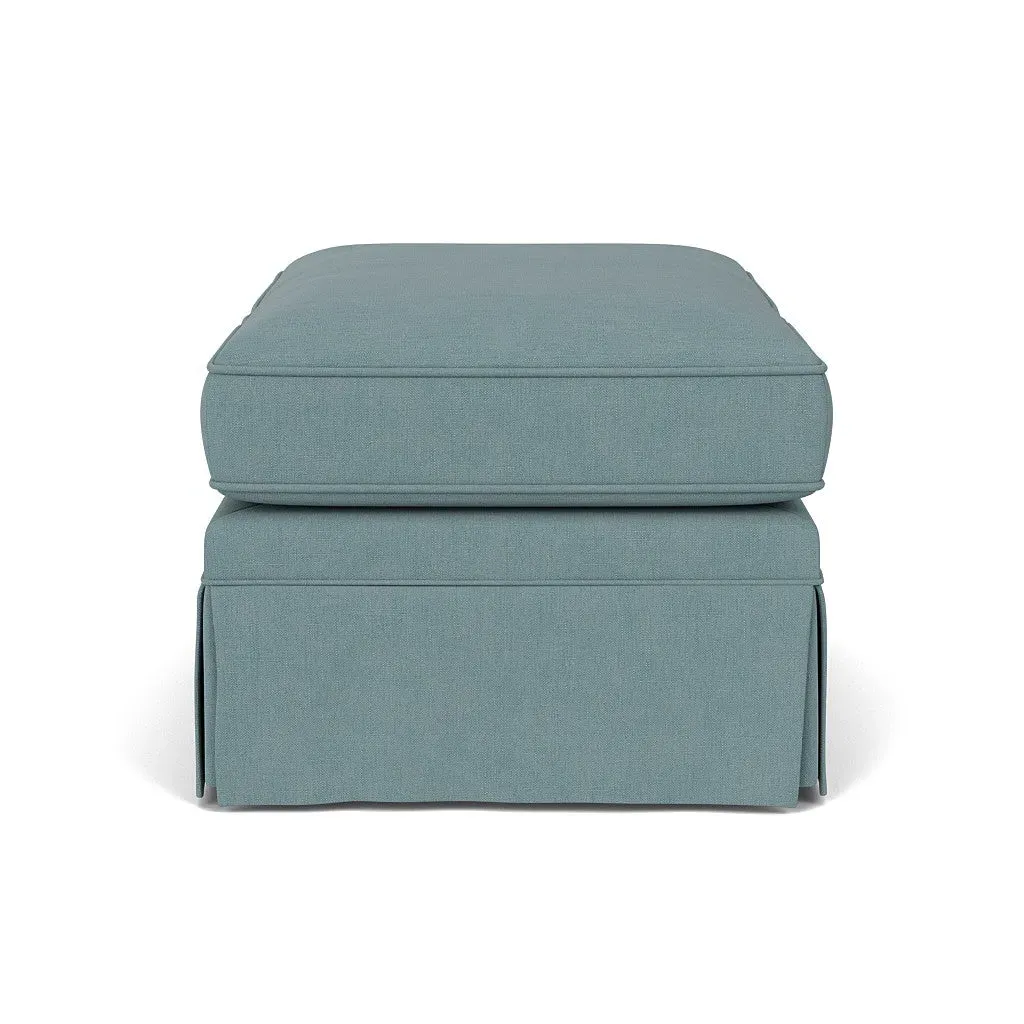 Dawson Foot Stool - Sky Blue, Linen Mix