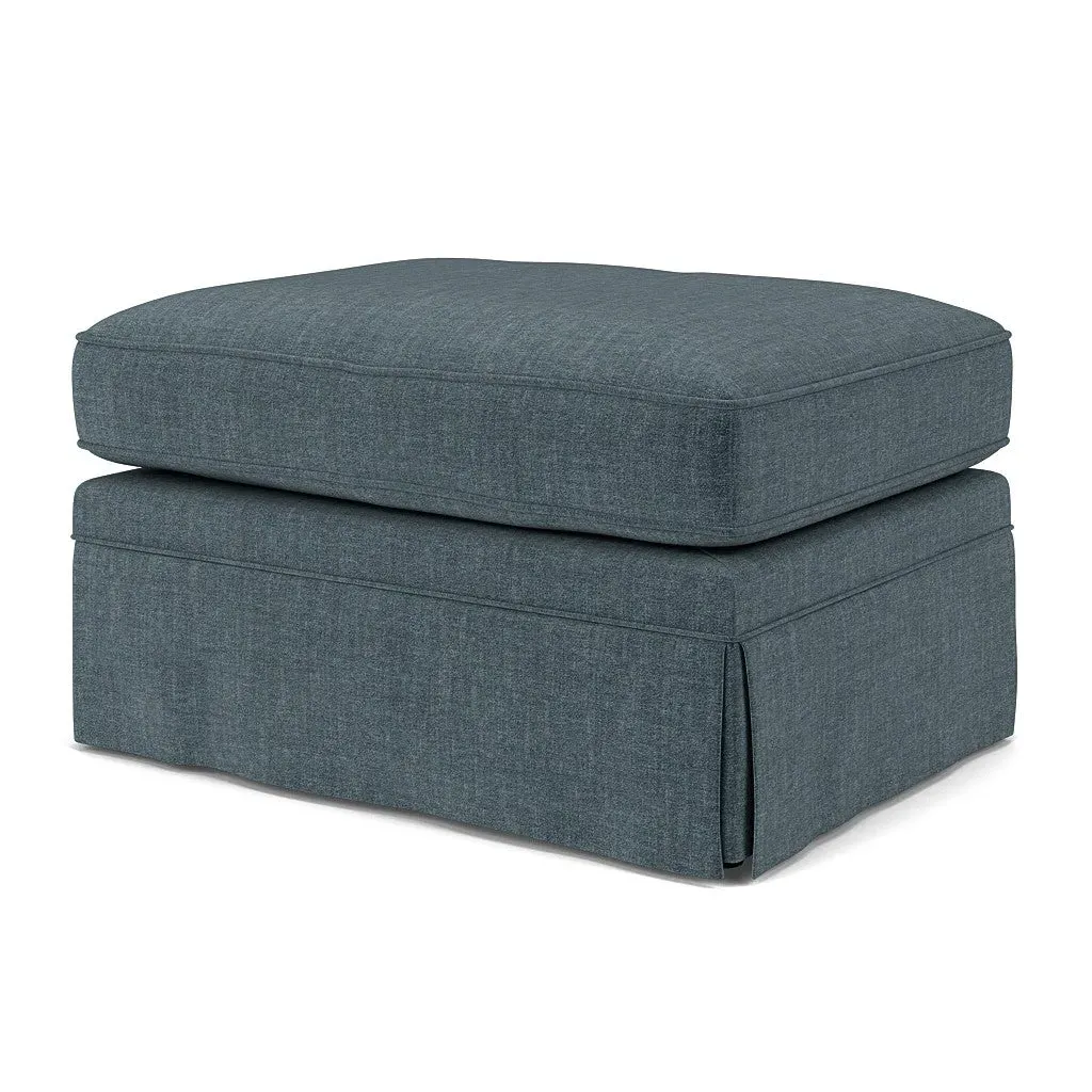 Dawson Foot Stool - Teal, Eco Chenille