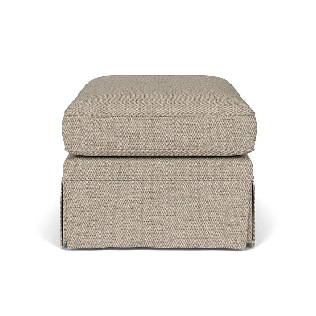 Foot Stool - Natural, Herringbone Weave