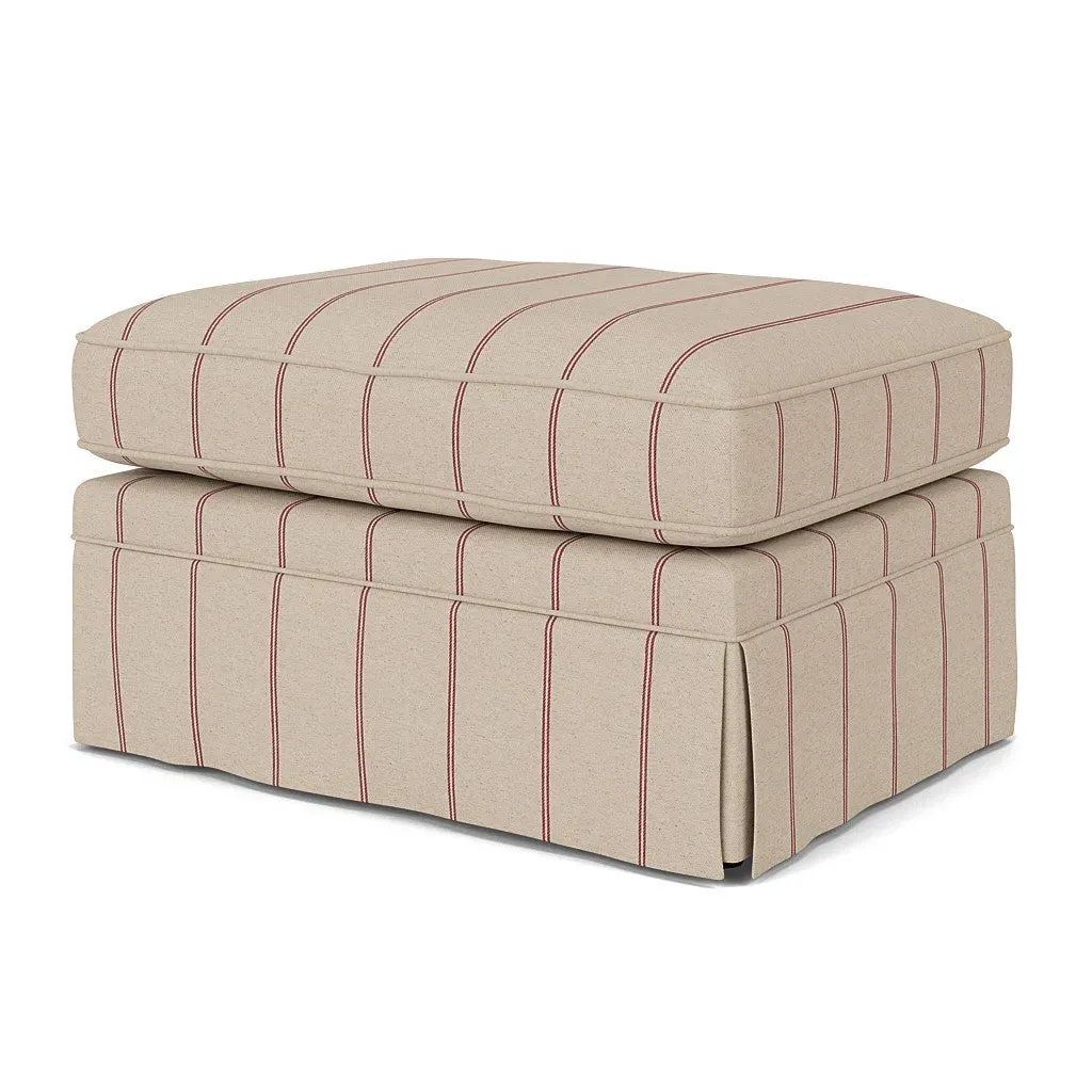 Foot Stool - Raspberry, Compton Stripe