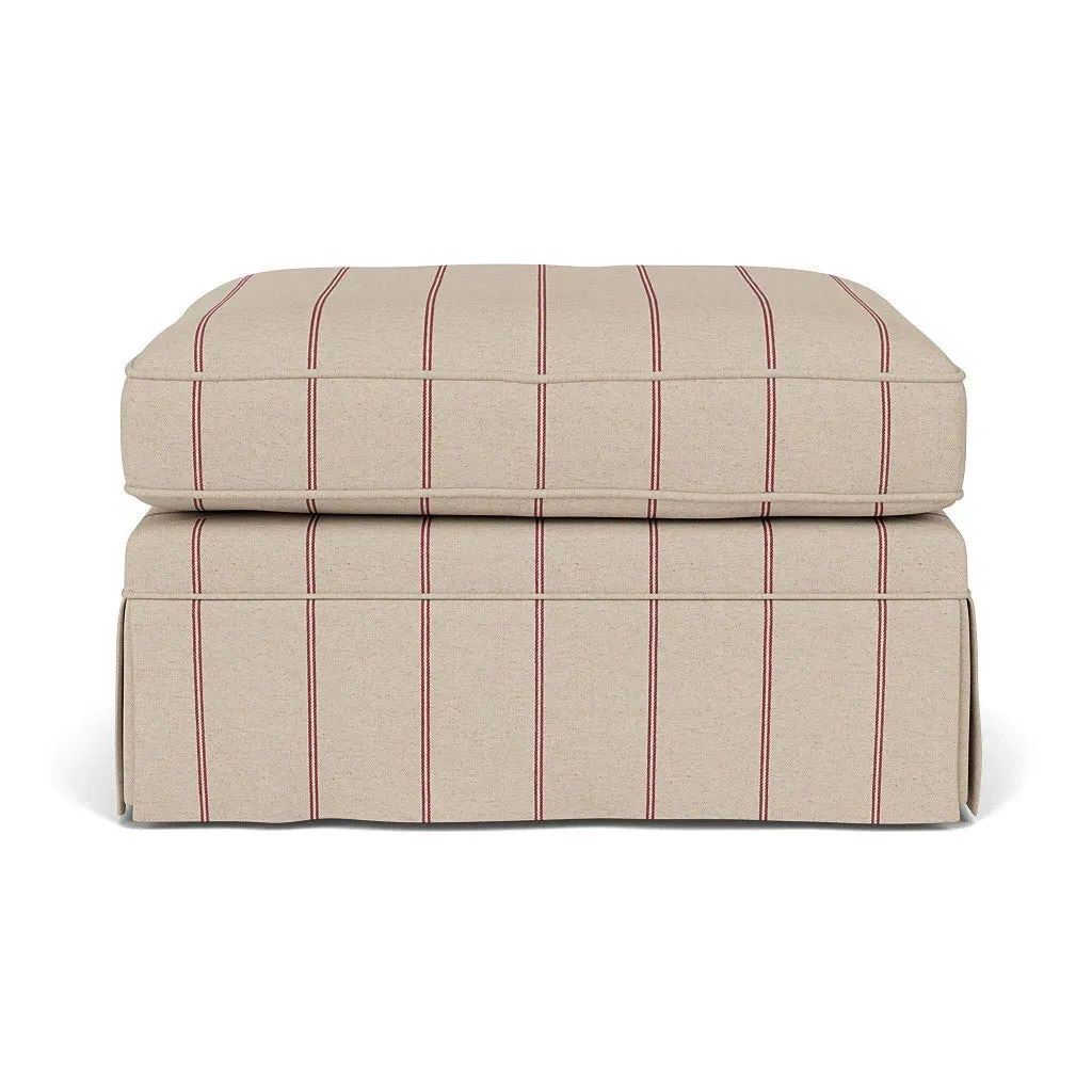 Foot Stool - Raspberry, Compton Stripe