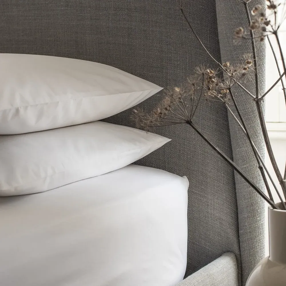 200 TC Percale Super King Deep Fitted Sheet - White, Cotton