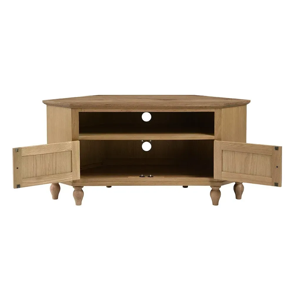 Elkstone Large Corner TV Stand - Oak