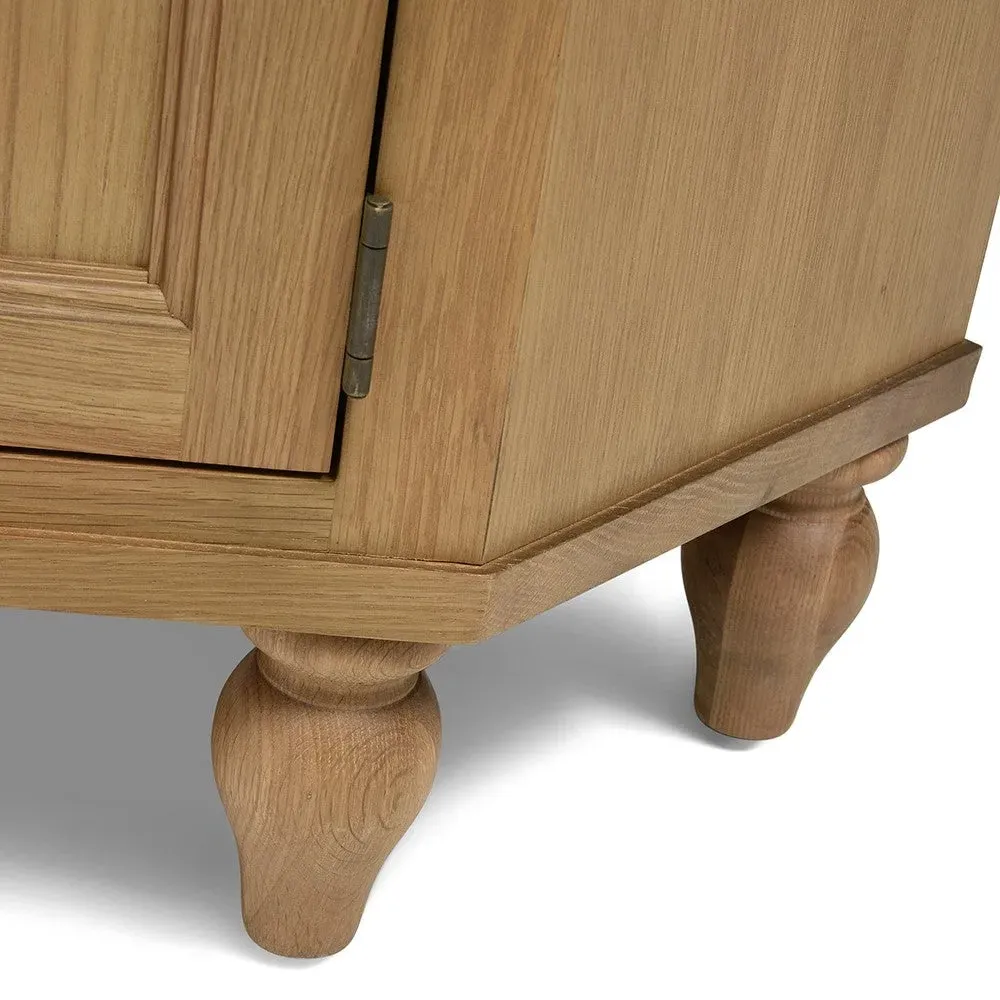 Elkstone Large Corner TV Stand - Oak