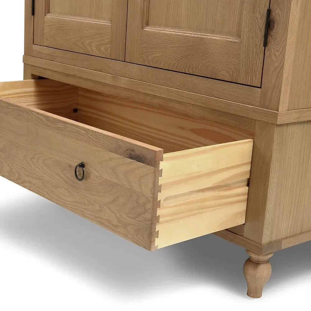 Cotswold Company Double Wardrobe with Drawer - Mellow Oak by The Cotswold Company, image 8