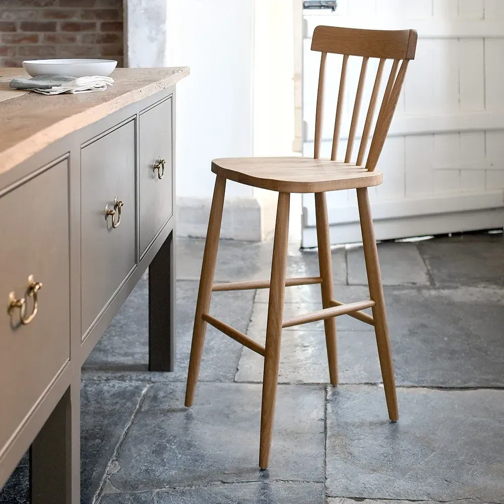 Elkstone Mellow Oak Spindleback Bar Stool