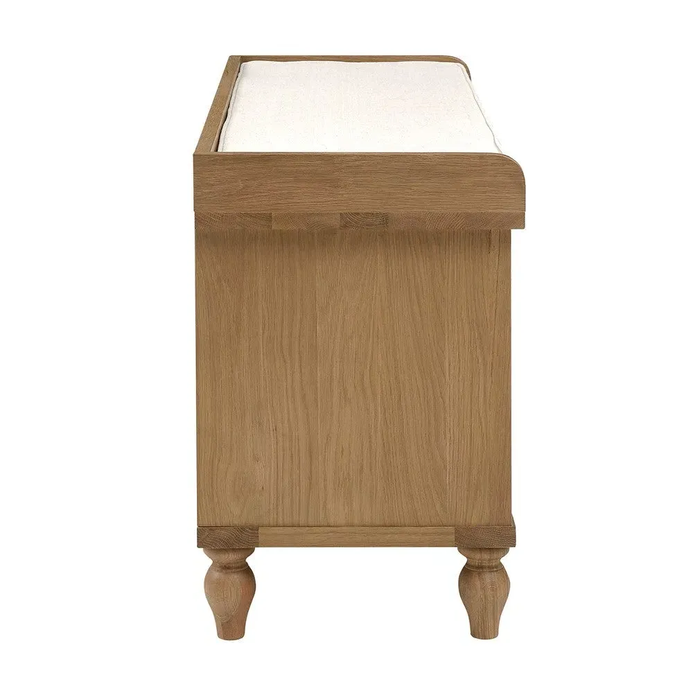 Extra Large Shoe Bench with Storage - Oak