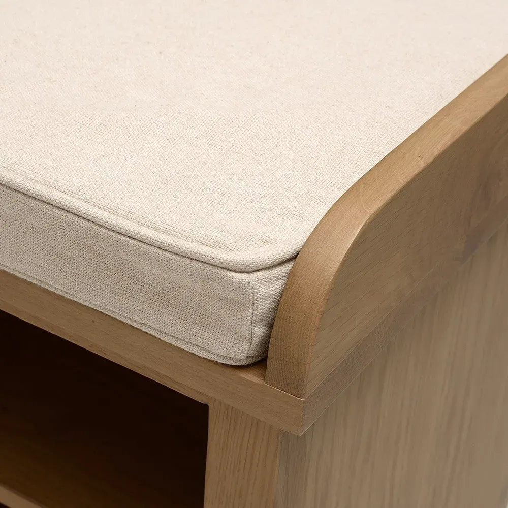 Extra Large Shoe Bench with Storage - Oak