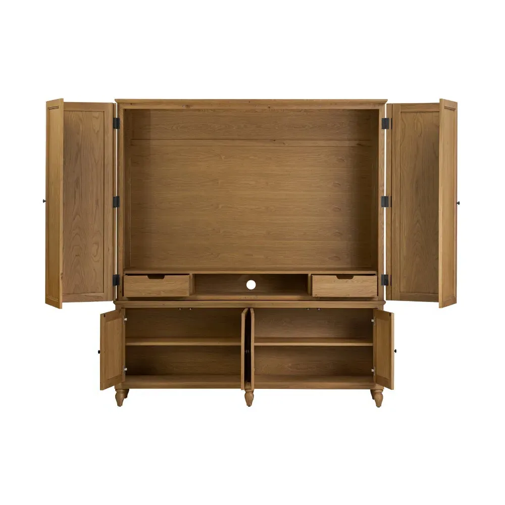 Hidden TV Unit with Storage - Oak
