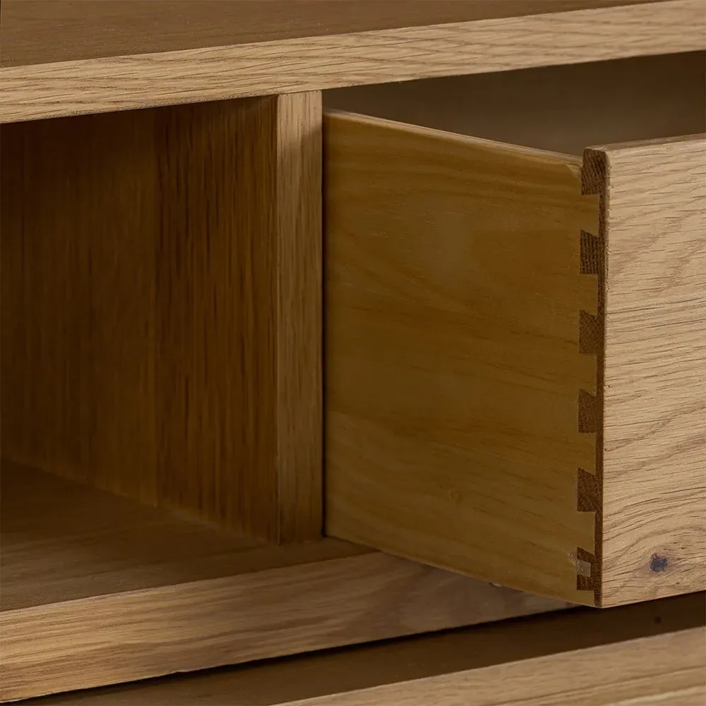 Hidden TV Unit with Storage - Oak