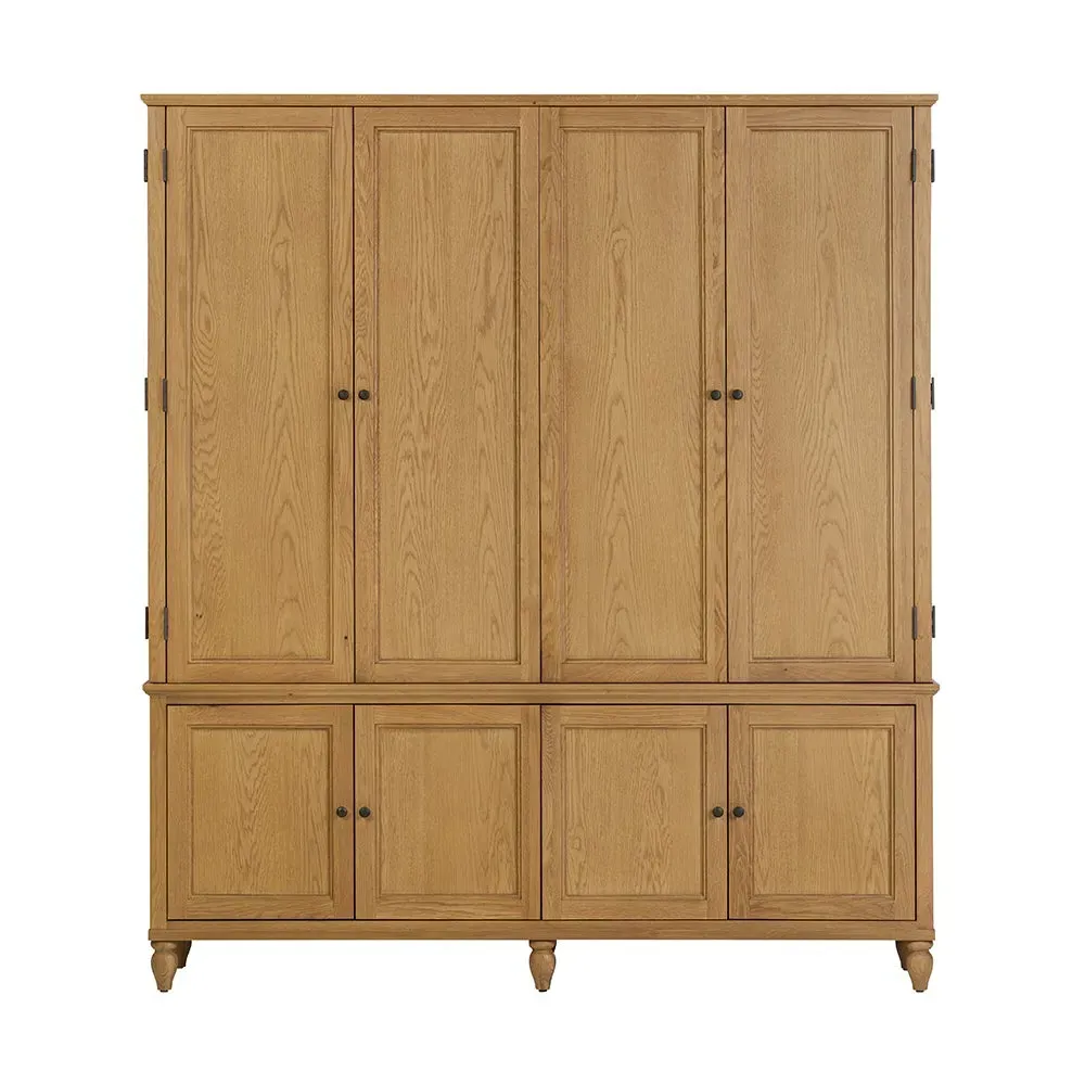 Hidden TV Unit with Storage - Oak image